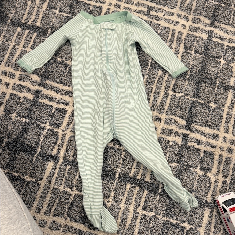 Lake Pajamas Green Striped Kids One Piece